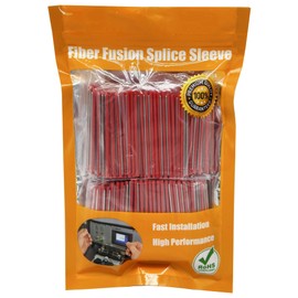 Hebbeko Fiber Optic Fusion Splice Sleeve Splicing Heat Shrink Tube Dia 2.4mm After Recovery 60mm(L) - Pack of 400 Pcs Red