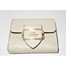 Coach CT987 Small Morgan Bifold Wallet Chalk Embossed Signature Patent Leather