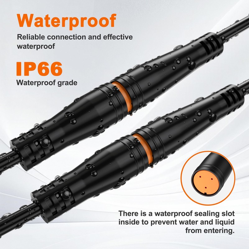 baluoqi Electric Bike Extension Cable Connector -3Pin, Waterproof, Perfect as