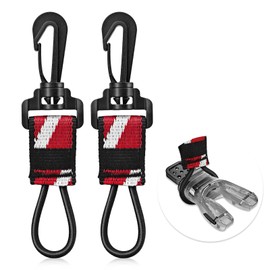 OVOVFANY 2Pack Scuba Octopus (Octo) Holder, Diving 2nd Stage Regulator Keeper Mouthpiece Retainer with Elastic Loop and 360° Swivel Snap Clip for Attach to BCD Easily