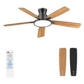 Atolit Ceiling Fans with Lights,52 inch,Quiet,Reversible Motor,Dimmable, Adjustable Color Temperature,6 Speeds,Timer, Low Profile Ceiling Fan for Bedroom,Living Room,Indoor/Outdoor Use (Black)