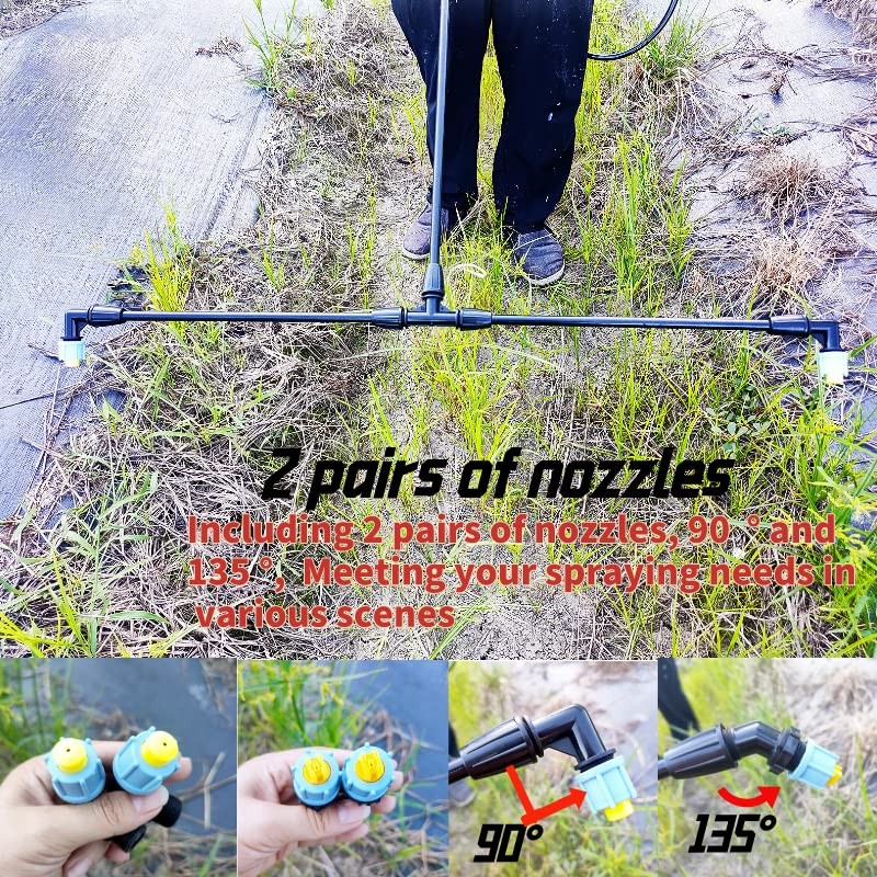 Aimela 2-Nozzle Poly Boom Wand,Backpack Sprayer Multi Nozzle Spray Holder,