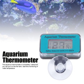 Aquarium Thermometer with LCD Display Water Temperature Meter Waterproof for Aquariums