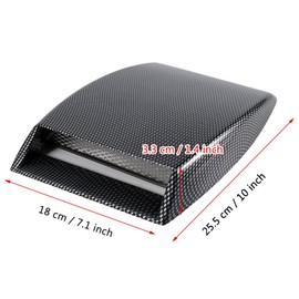 Keenso Car Bonnet Air Cover, Universal Car Bonnet, Decorative Air Protection, Bonnet Cover, 10 x 7.1 x 1.4 Inches (Carbon Fibre)