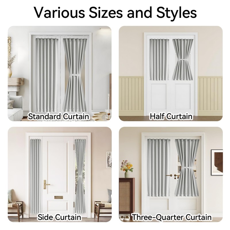 Vatge Sidelight Curtains for Front Door Privacy, 12 Inch Wide