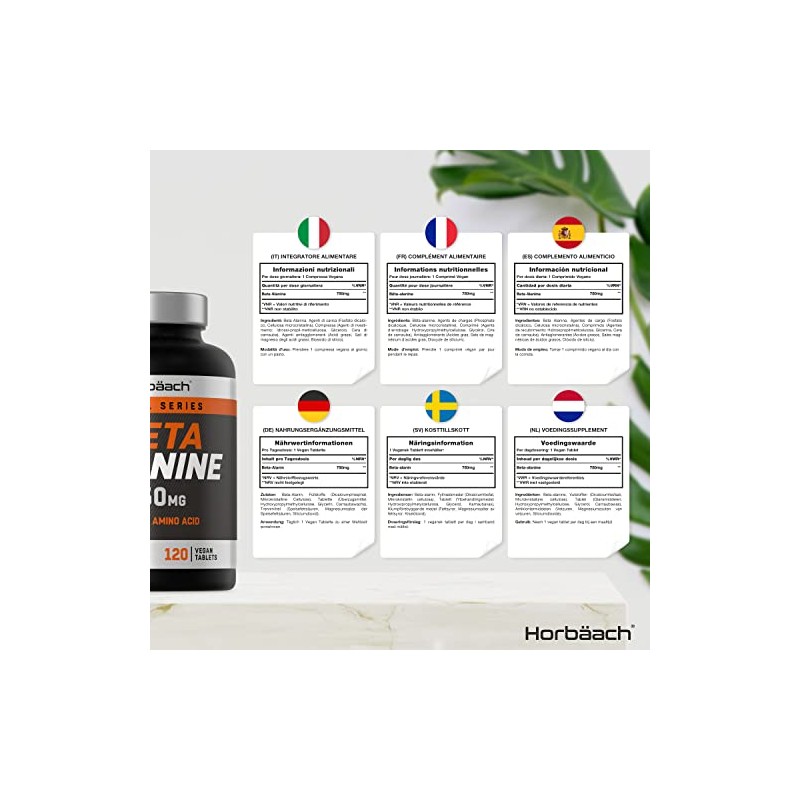 Beta Alanine 750mg | 120 Vegan Tablets | Premium Amino