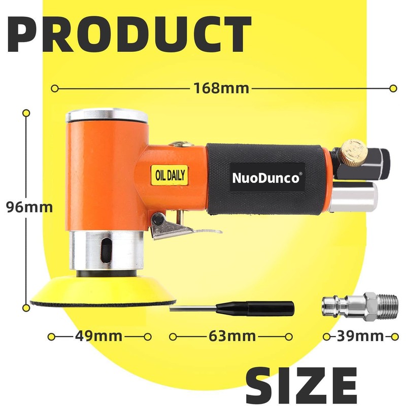 Mini Compressed Air Orbital Sander 50 mm/75 mm, NuoDunco Air