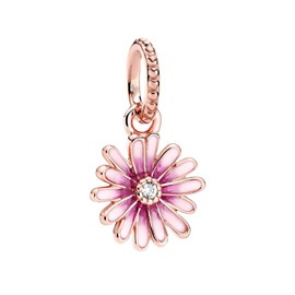 XFSRG Elegante Blumen Charms Anhänger für Armband Hochwertiger Schmuck für Damen Stilvolle Bead Charms in Rosa und Lila Perfekt für Alltag und besondere Anlässe (Rosa)