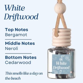Scented Car Air Freshener - Long Lasting Car Diffuser - Last 60+ Days:_White Driftwood