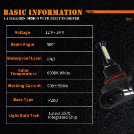 AUIMSOCO 9005 9006 Combo LED Headlight Bulbs Ultra Bright White Hi/Low Pack of 4