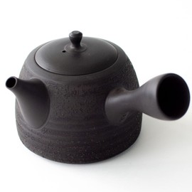 Tokocralabo Tokoname Ware 266288 Gyoko Kiln Teapot, Cera Mesh, Ceramic Tea Strainer, For One Person Approx. 9.8 fl oz (290 ml), Black Pine Skin Pattern, Green Tea, Japanese Tea, Made in Japan