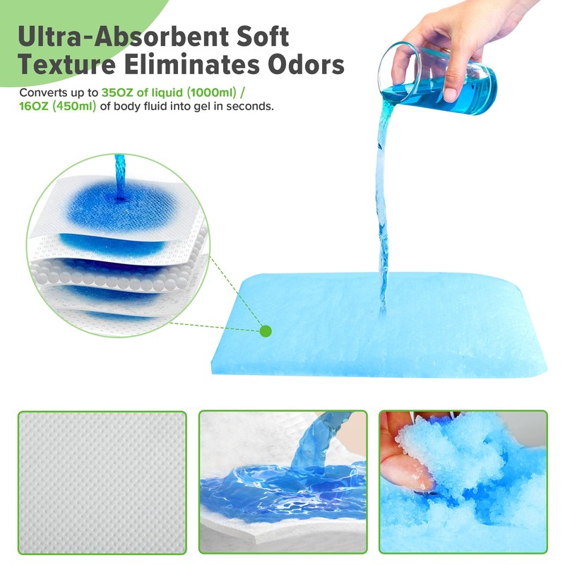 Moodooy Commode Liners With Absorbent Pads -120 Bedside Commode Liners