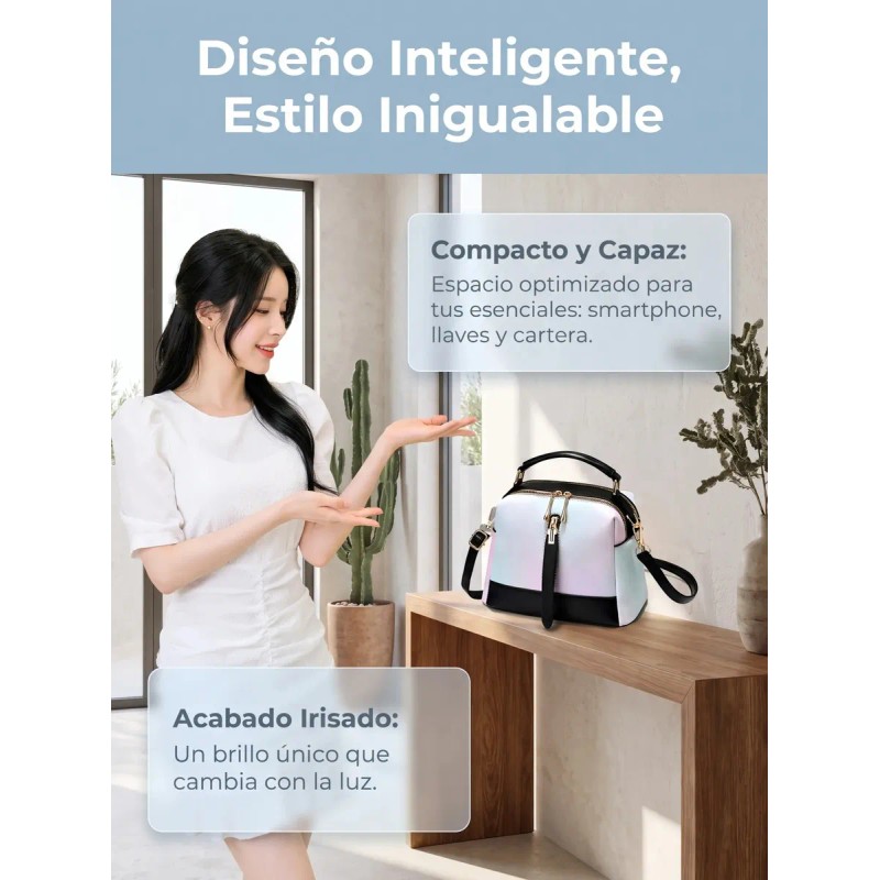 Ninzi® Bolso Bandolera De Gran Capacidad Para Mujeres Color Negro
