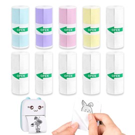 10 Rolls of Thermal Paper, Thermal Paper Children's Camera, Sticker Printer Paper, Printer Paper Sticker, Mini Printer Paper, Printing Buddy, Mini Printer Sticker, Printing Buddy, for Mobile Photo