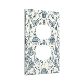 Ocean Octopus 1 Gang Outlet Plate Decorative Single Duplex Wall Plate Covers Unique Electrical Receptacle Light Switch Cover Art Faceplate Switchplate Sea Animal for Bathroom Living Room Decor