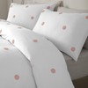 Appletree Garden Duvet Cover Set, 100% Cotton, White with Pink