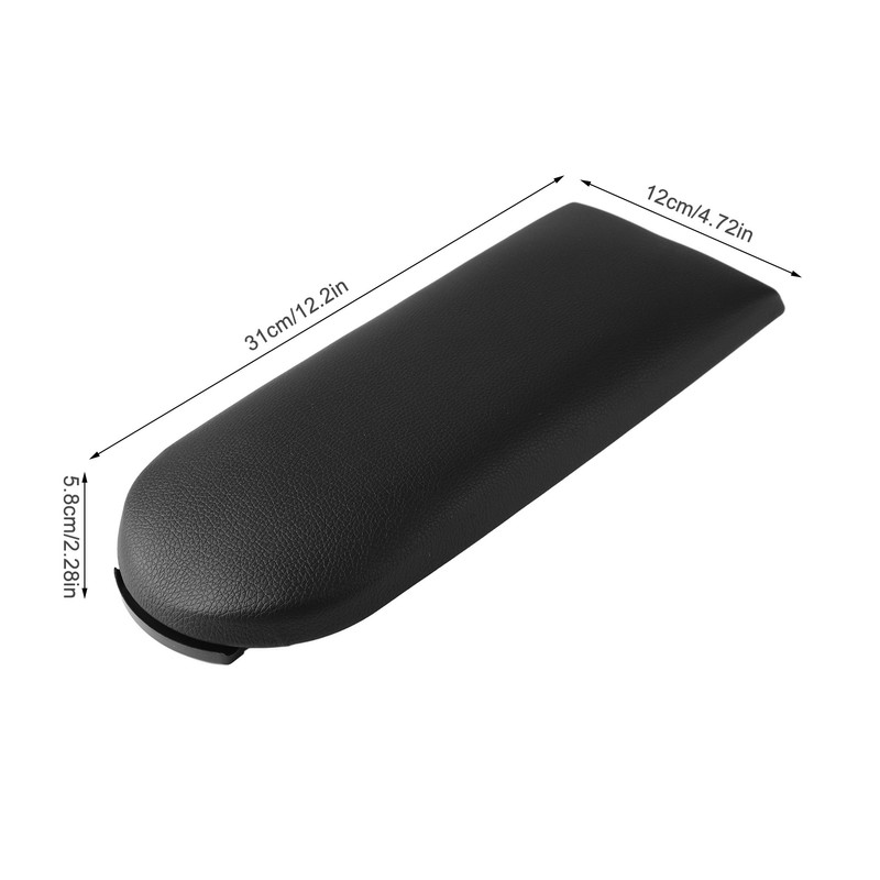 Center Console Armrest Cover PU Leather Black Armrest Protector Lid