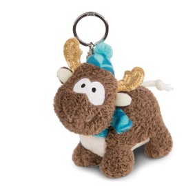 NICI Reny Heart Plush Toy Keyring 10 cm - Reindeer Cuddly Toy Pendant with Keyring for Lanyard, Key Ring, Key Holder & Key Chain - Cute Bag Pendant - 44101