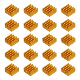 QUARKZMAN Pack of 20 9 x 9 x 5 mm Heatsinks Aluminium Radiator Heatsink Cooling with Thermal Blue Sticker for Chip CPU Transistor FET IC Amplifier Gold