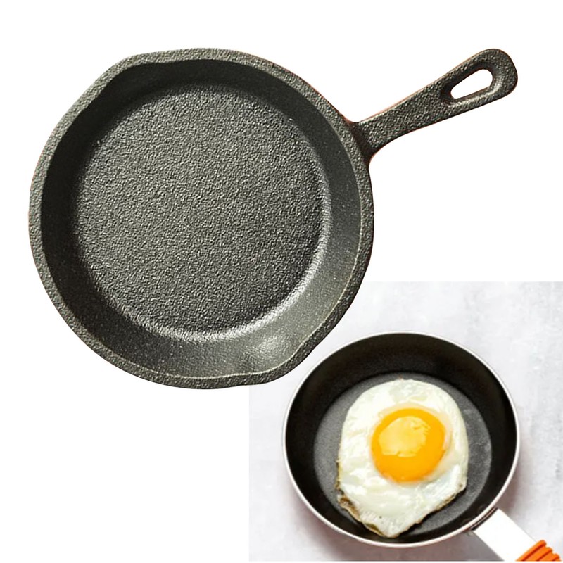 Small Frying Pan Cast Iron Handle Desing Nonstick Mini Sizzling