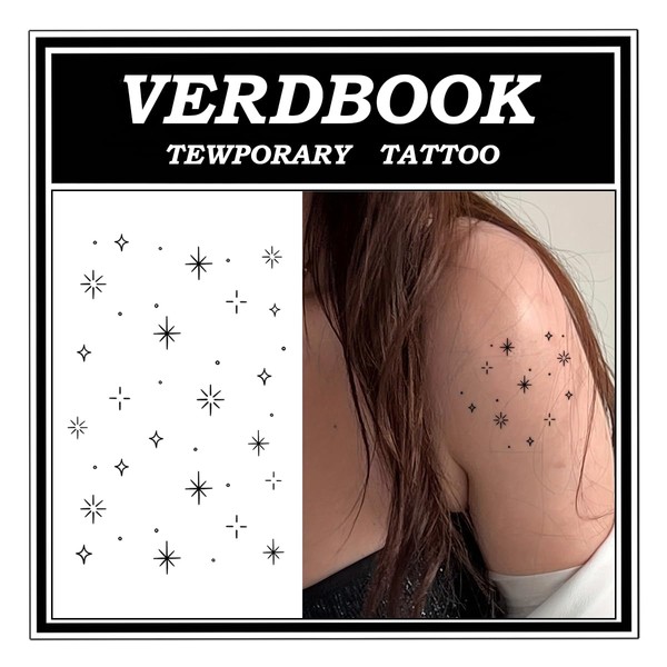 VERDBOOK Waterproof Temporary Tattoos: 2-Sheet Tattoo Kit with Realistic Body