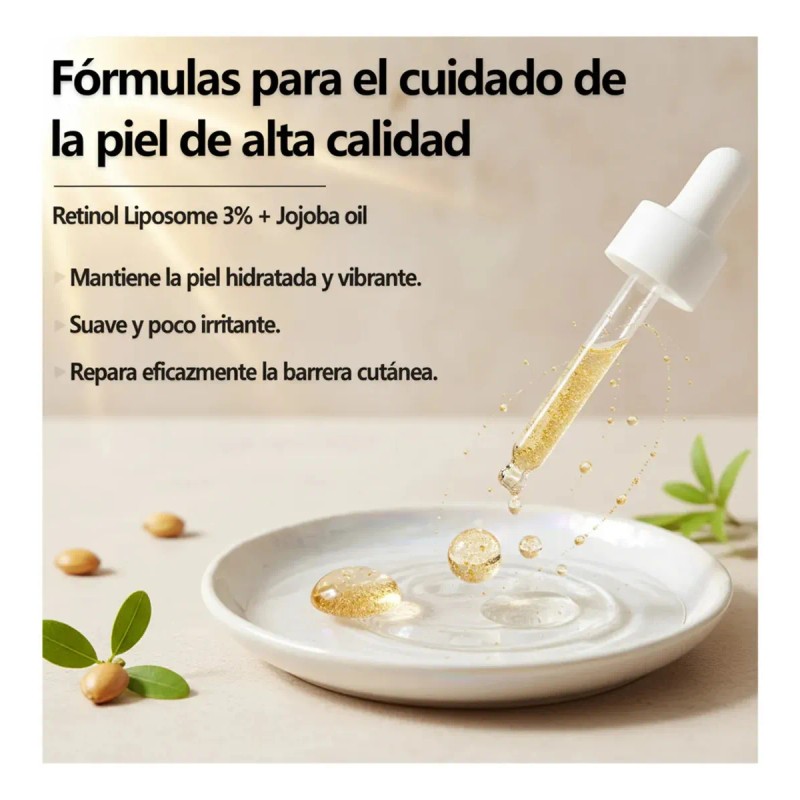 Sérum Facial Retinol Aceite Jojoba 30ml Piel Hidratada Antiarrugas