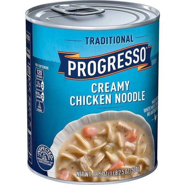Progresso Traditional, Creamy Chicken Noodle Soup, 12 Cans, 18.5 oz
