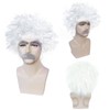 QUEENTAS White Wigs for Men Cosplay Wigs Synthetic Scientist Wig
