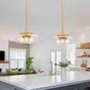 3-Light Adjustable Pendant Lights Kitchen Island, Gold Brushed Metal &