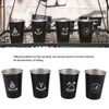 4pcs Camping Cups Black 350ml Outdoor Camping Portable Stainless Steel