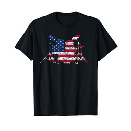 Drummer American Flag T Shirt Gifts Vintage Drum Set Men