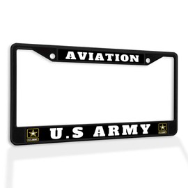 Metal Insert License Plate Frame Aviation U.S Army Weatherproof Car Accessories Black 2 Holes Solid Insert