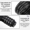 Candado Cadena Gomia Negro 1.2m Combinación Para Bicicleta Moto VRVALUE