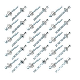 sourcing map Aluminium / Steel Open End Blind Rivets 6 mm x 10 mm Pack of 30