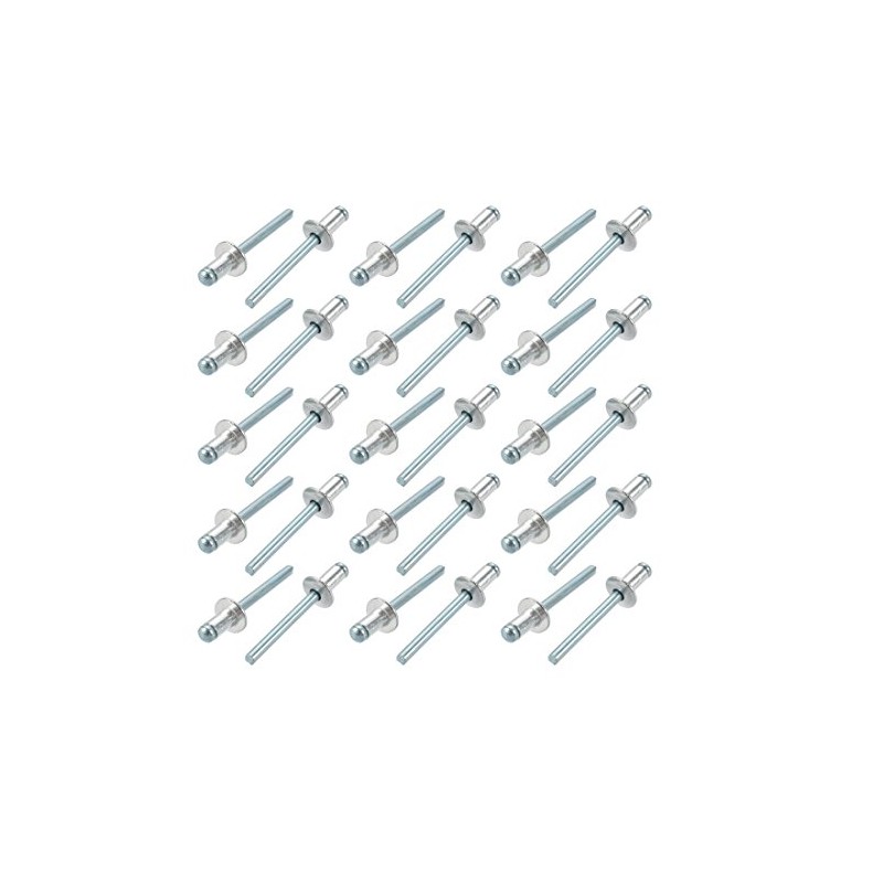 sourcing map Aluminium / Steel Open End Blind Rivets 6