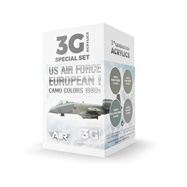 AK Acrylics 3Gen AIRCRAFT SET AK11749 US Air Force European I Camo Colours 1980s Set 3G (4 x 17 ml)