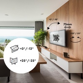 Maclean MC-415 TV Wall Mount, Tilt/Swivel Bracket for 13-32 Inch LED/LCD/OLED/QLED/Plasma TVs or Monitors, Max VESA 100 x 100 mm, up to 30 kg