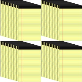 48 Pack Legal Pads Bulk,5 x 8 Inch Yellow Notepad, Note Pads College Ruled Perforated Memo Pad for Work Study Daily Note Taking List, Lined Writing Pads Memo Refills Notepads for Office Home School