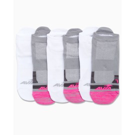 Avia Women's No Show Low Cut Running Socks (6 Pack), Size 4-9, Grey Multi Mesh