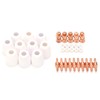 40Pcs Plasma Cutter Consumables Cutting Extended Electrode Electric Nozzle Ceramic