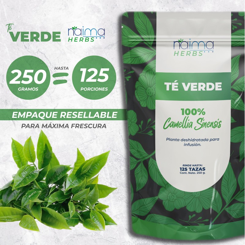 Té Verde- 250gr de té 100% Natural, Tisana Organica