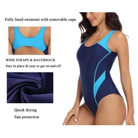 Miccina Women’s One Piece Swimsuit Athletic Bathing Suit Modest Competitive Racerback Swimwear for Women