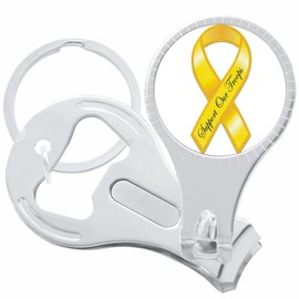 Support Our Troops Yellow Ribbon Nail Clippers Plus Bottle Opener Keychain
