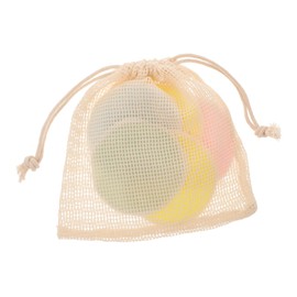 Baluue 10pcs Makeup Removal Pad with Drawstring Bag Double-sided Printed Facial Cleaning Pads Washable Reusable for Makeup Removal Soft Easy to Clean