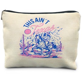 RYYCDOI Western Makeup Bag, Western Cowgirl Rodeo Cosmetic Bags Toiletry Bag for Women, Cowgirl Gifts, This Ain't Texas Western Gifts for Women, Western Makeup Pouch, Country Girl Gifts