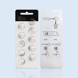 MiniFit bass Double Vent Domes for Oticon Hearing Aids, 6mm, 8mm, 10mm, 12mm Replacement Domes for Oticon Mini RITE Hearing Aids with Cleaning Brush Tools Kit (6mm)