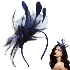 Exquisite Bonnet Bridal Headdress Feather Mesh Hair Accessories Faux Flowers Head Retro Fascinators Wedding Prom Women