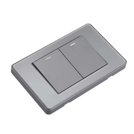 American & Canada & Mexico &Taiwan &Thailand Standard Light Switch and Wall Outlet 110V，118mm*74mm,15A,Grey Acrylic (2gang/2way)