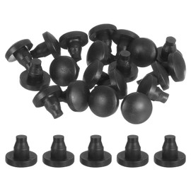 uxcell Glass Top Table Bumpers with Stem, 30Pcs Rubber Grippers Anti Slip Pads for 7mm Hole, Furniture Pads Foot End Caps Covers Protectors for Chair, Cupboard (Black)