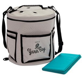 Juvale Knitting Bag - Separate Divided Yarn Holder - Portable Yarn Bag for Travel - Crochet Hook & Needle Holder - Multi-Colored, 100% Cotton, 11.8 x 9.8 In